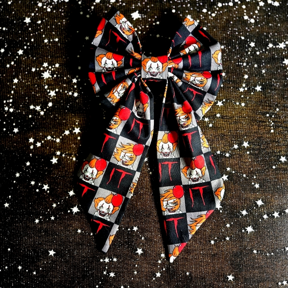 Custom IT Horror Movie Character Print Sailor Bow